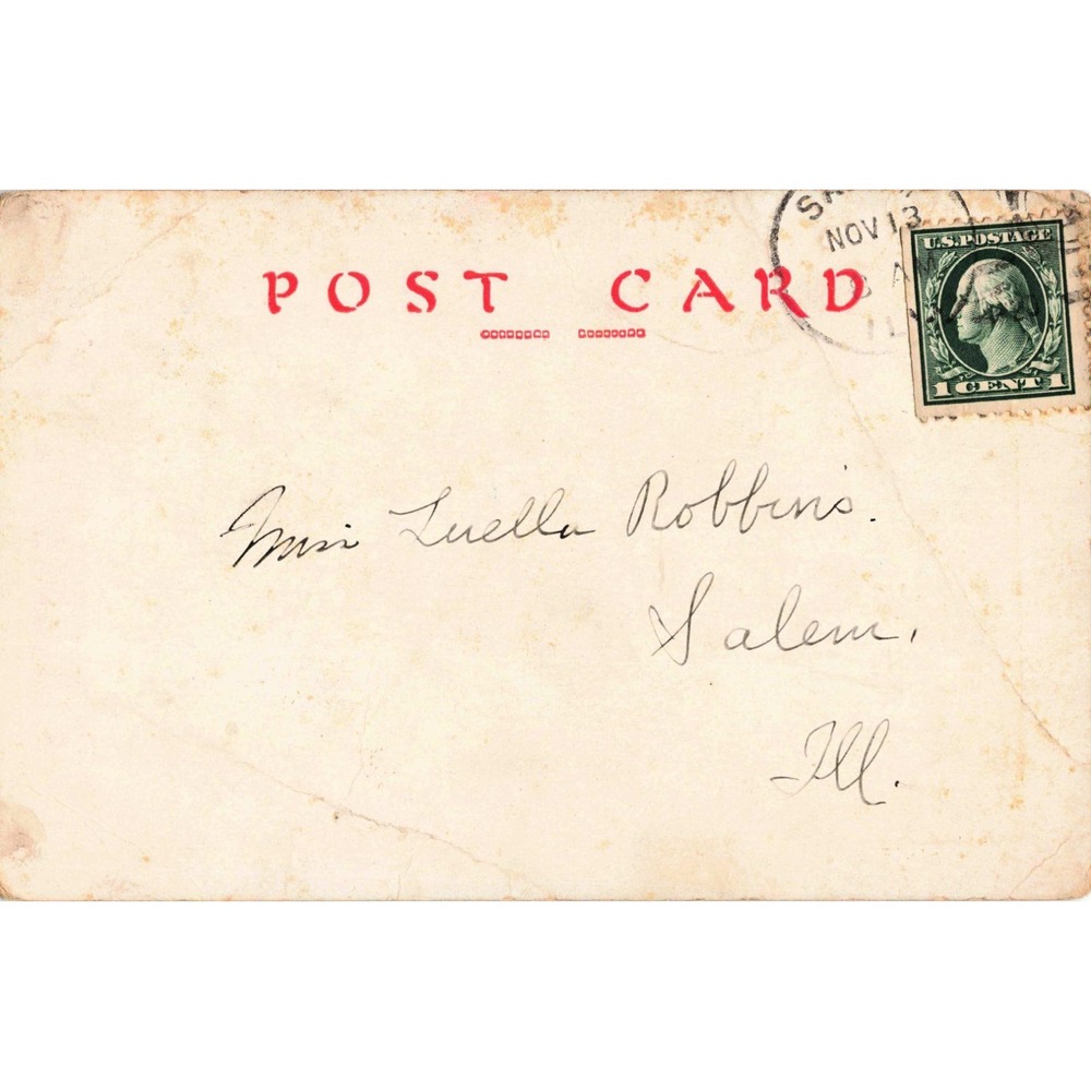 Vintage 1913 Girl Wanted Sunday School Postcard Luella Robbins Salem Illinois - Picture 2 of 2